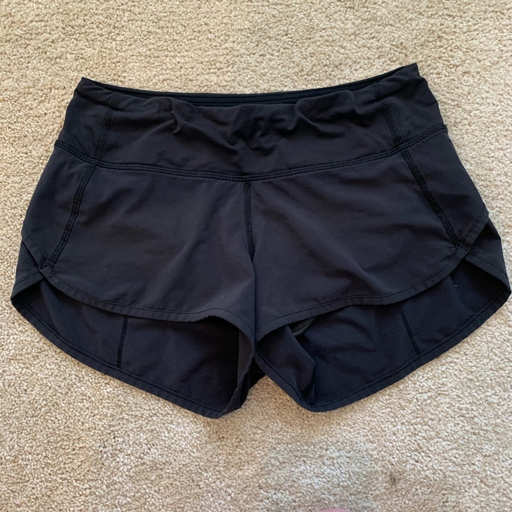 Lulu all black running shorts